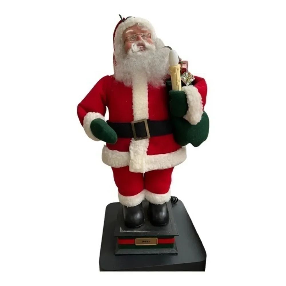 Santa Claus Moving/Light Up Candle 1993 Christmas Decorations 24” Tall